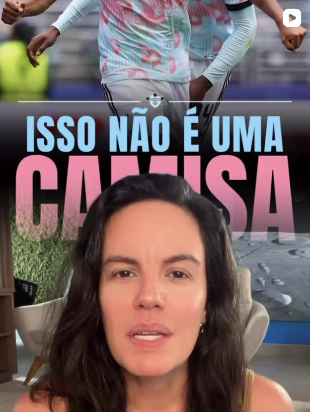 Nayara Ruiz em vídeo sobre o uso da palavra camisa no futebol